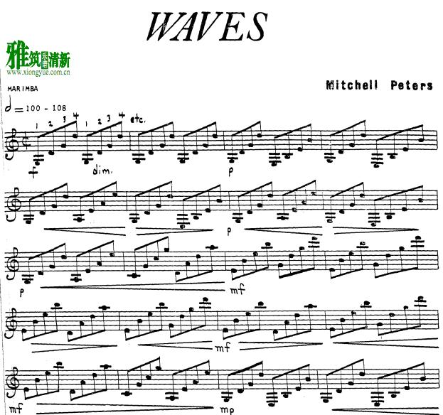 Mitchell Peters - Waves马林巴谱
