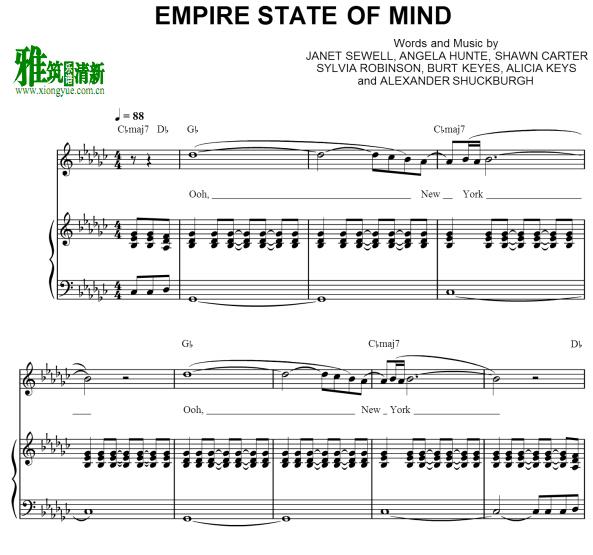 Alicia Keys - Empire State Of Mind正谱 钢琴伴奏谱