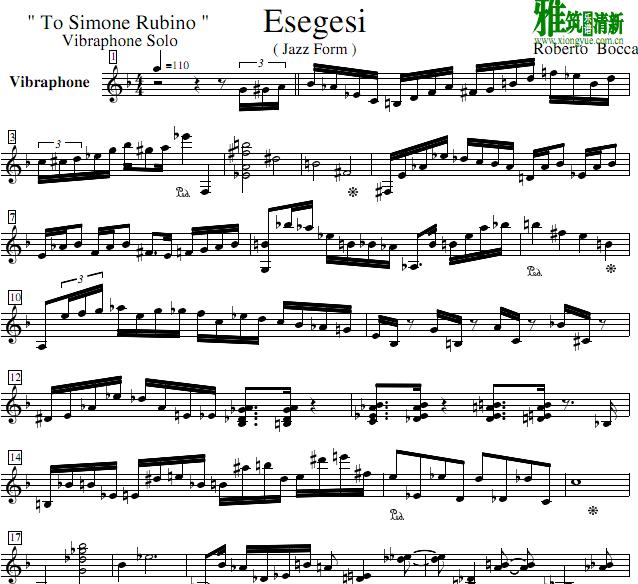 Roberto  Bocca - Esegesi颤音琴谱