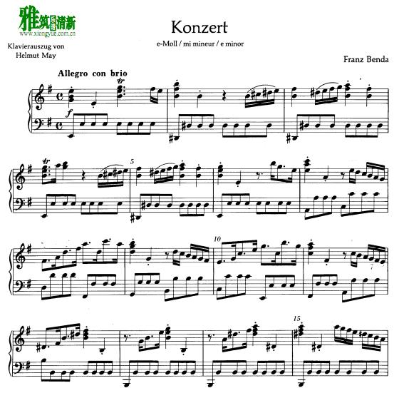 本达 Franz Benda E小调长笛协奏曲钢琴伴奏谱1