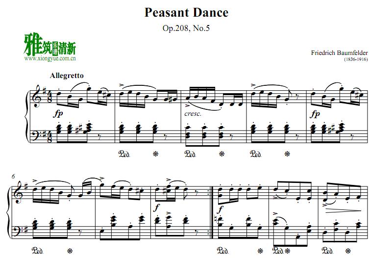 Friedrich Baumfelder - Peasant Dance op.208 no.5钢琴谱