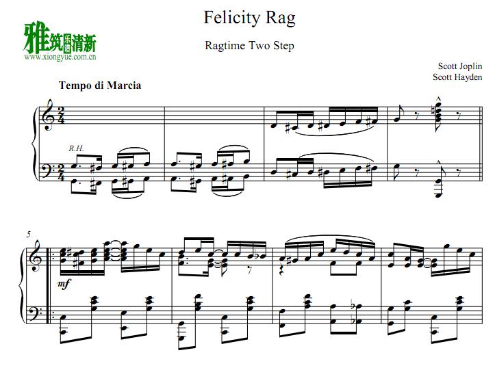 乔普林Scott Joplin - Felicity Rag钢琴谱