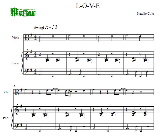 Natalie Maria Cole - L-O-V-E ( LOVE) 中提琴谱 钢琴伴奏谱