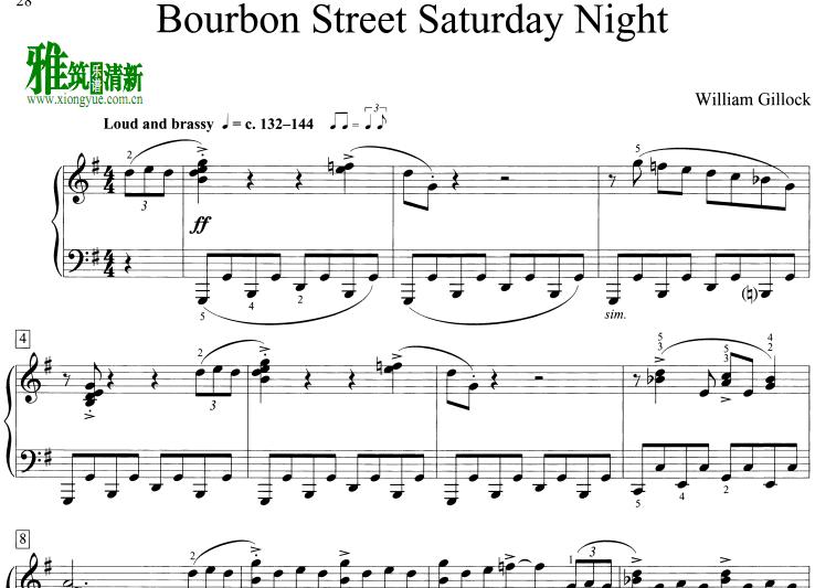 William Gillock - Bourbon Street Saturday Night钢琴谱