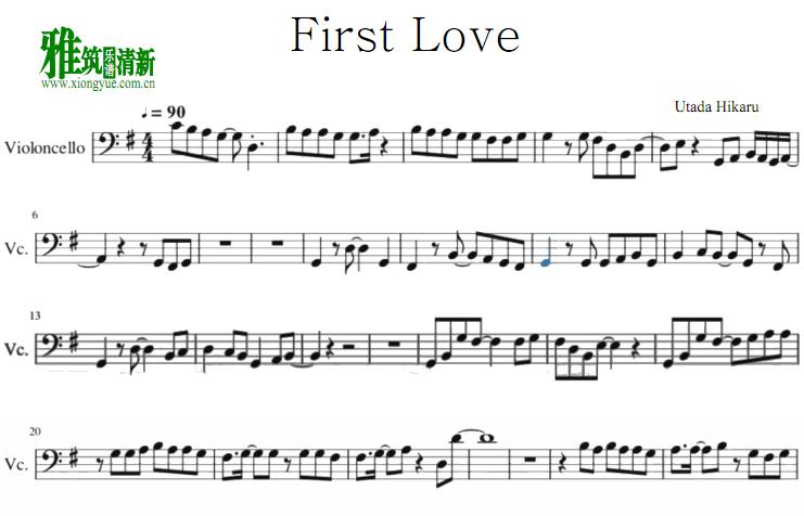 宇多田光 First Love大提琴谱