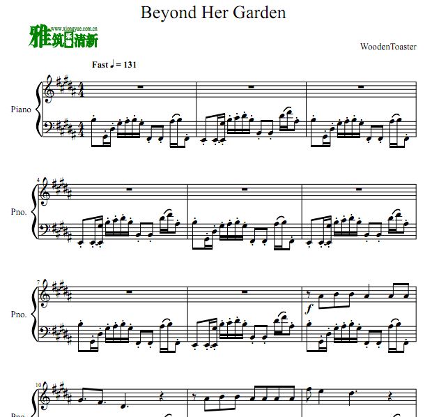 Beyond Her Garden 小马宝莉钢琴谱