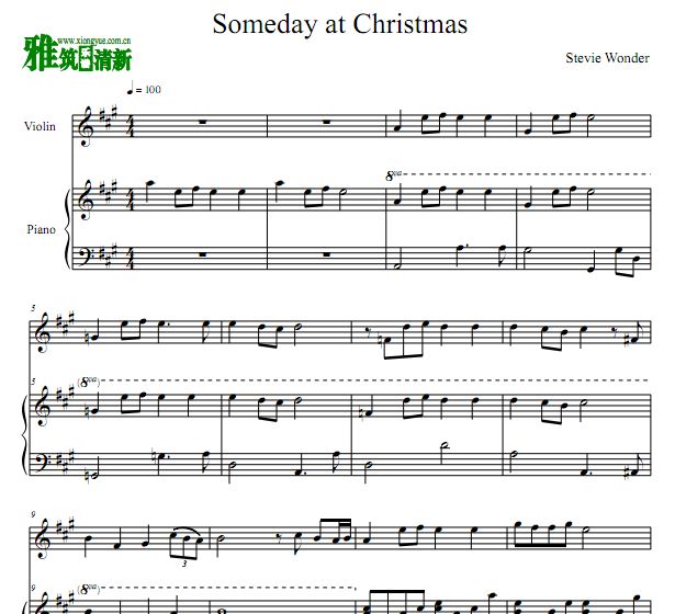 Someday at Christmas 小提琴钢琴合奏谱