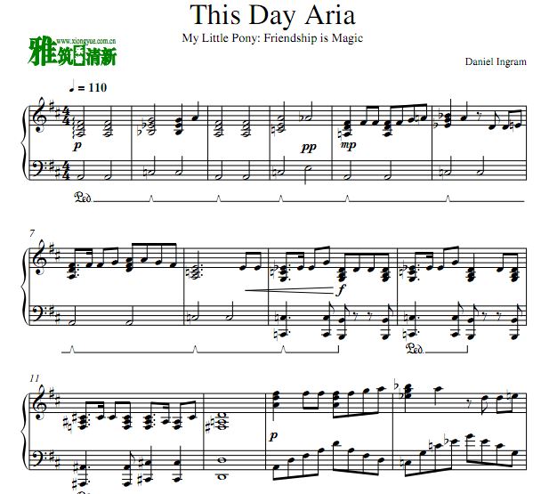 小马宝莉 This Day Aria钢琴谱