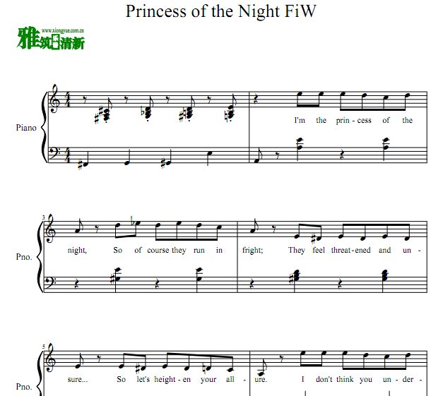 小马宝莉 Princess of the Night钢琴谱