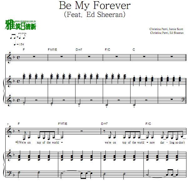 Christina Perri - Be My Forever正谱 歌谱 弹唱钢琴谱