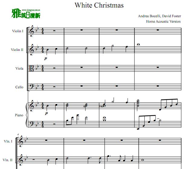 White Christmas 白色圣诞节钢琴五重奏谱