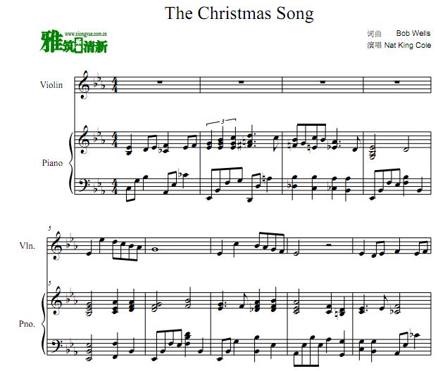 The Christmas Song 小提琴钢琴合奏谱