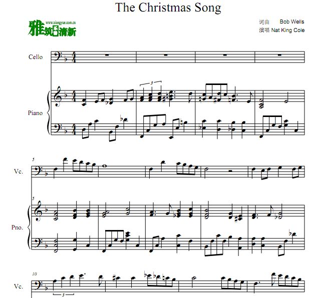 The Christmas Song 大提琴钢琴重奏谱