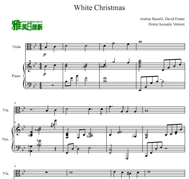 White Christmas 白色圣诞节中提琴钢琴合奏谱