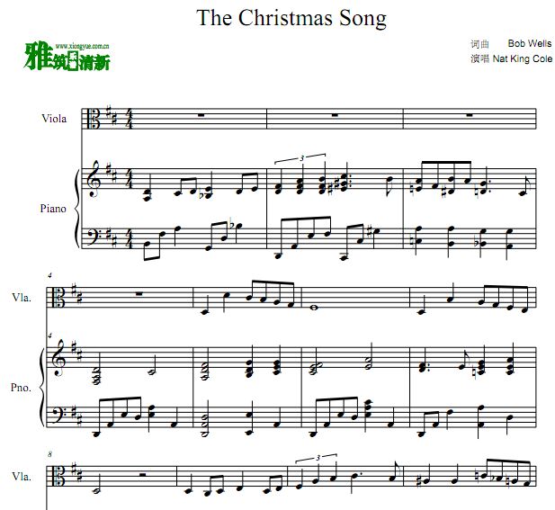 The Christmas Song 中提琴谱 钢琴伴奏谱