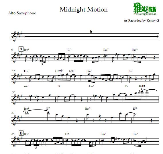 Kenny G  - Midnight Motion 萨克斯谱