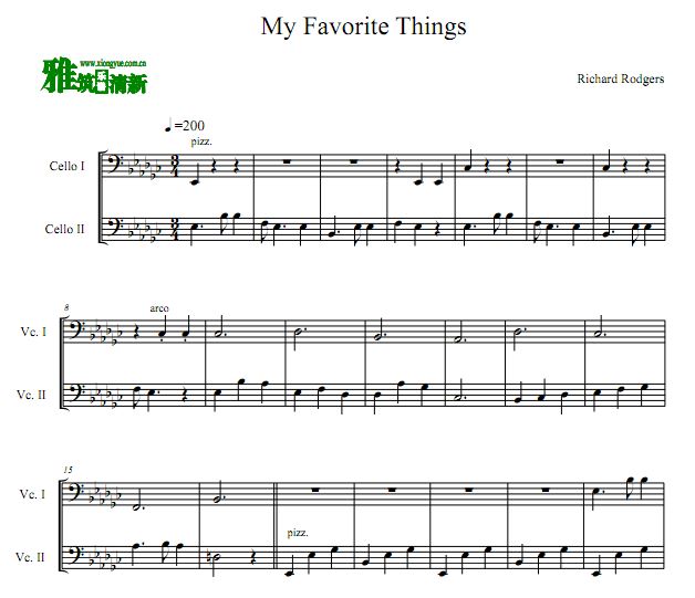 My Favorite Things 双大提琴谱