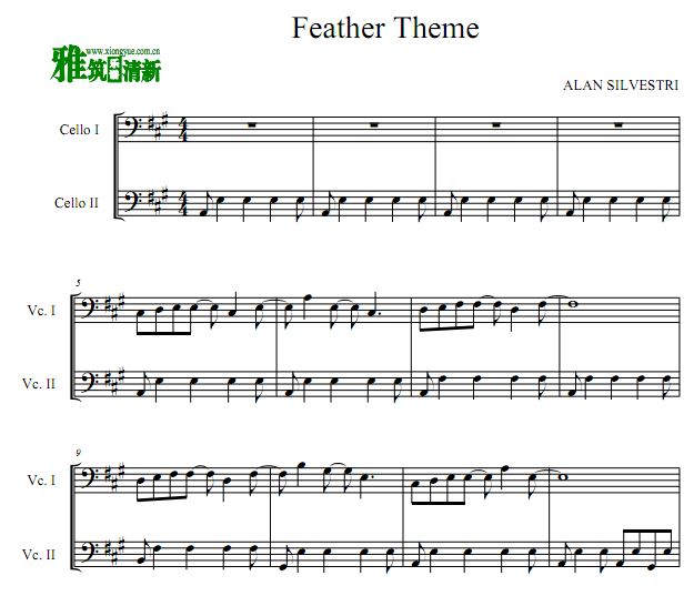 Feather Theme 阿甘正传大提琴二重奏谱