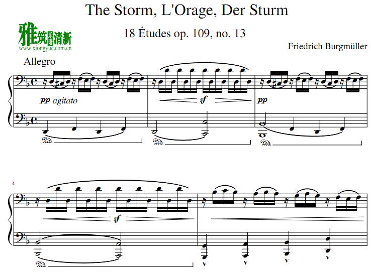 Burgmuller  L'Orage  Op. 109 13