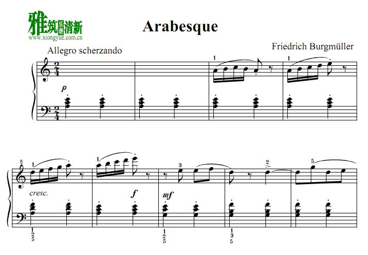 Burgmuller Arabesque钢琴谱