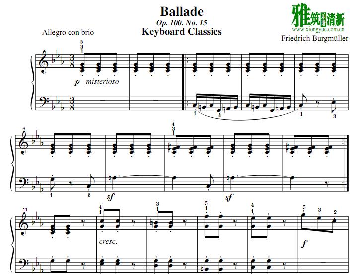 Burgmuller - Ballade钢琴谱