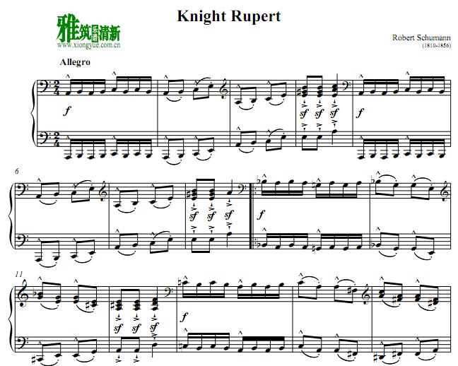 舒曼 Schumann - 骑士鲁伯特 Knight Rupert钢琴谱