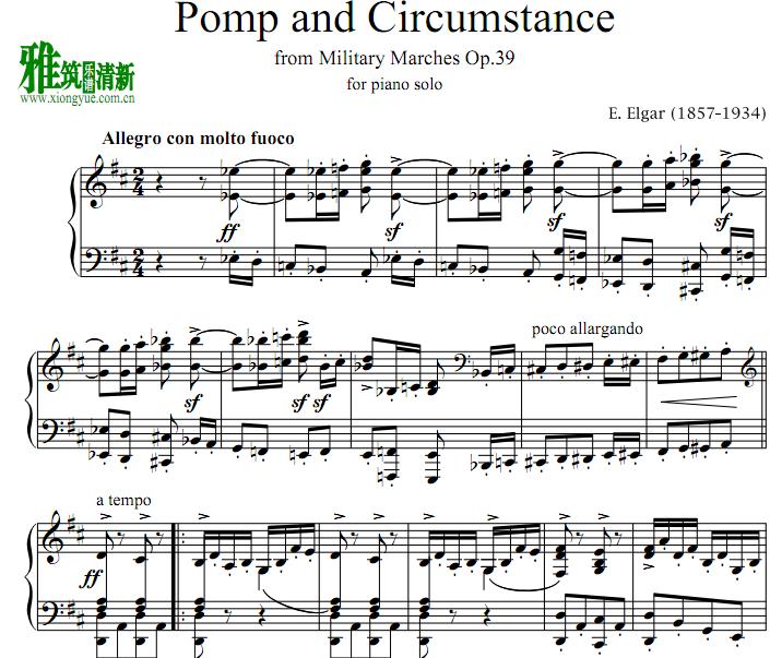  Elgar -  Pomp and Circumstance Piano Solo 