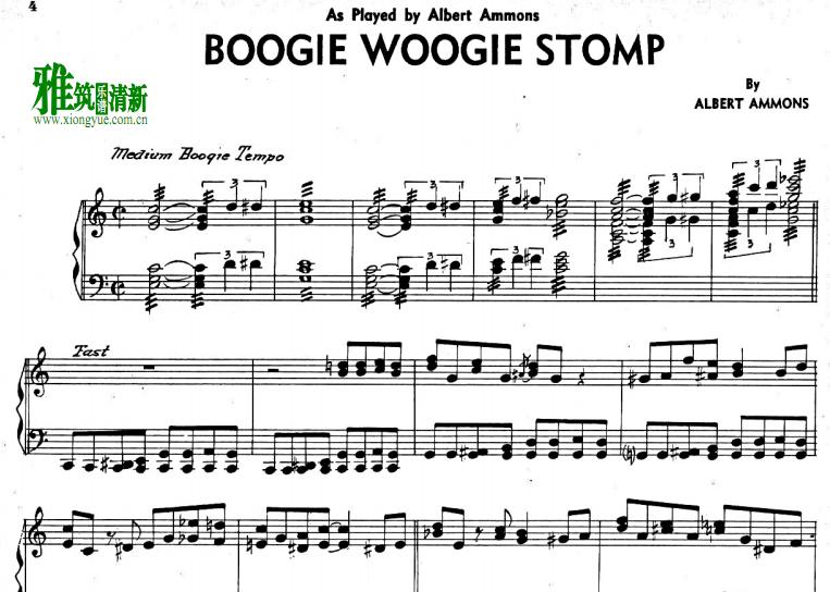 albert ammons - boogie woogie stomp钢琴谱