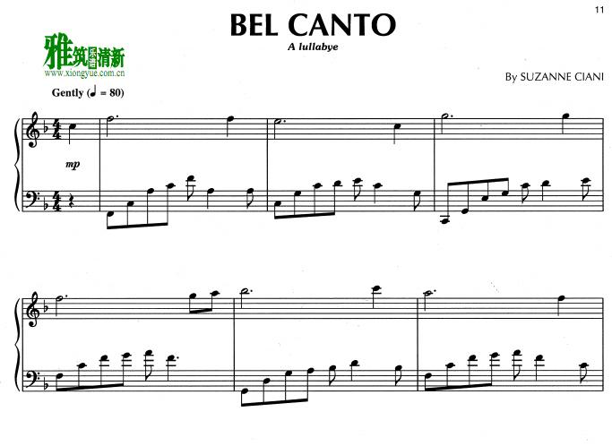 Suzanne Ciani - BEL CANTO钢琴谱