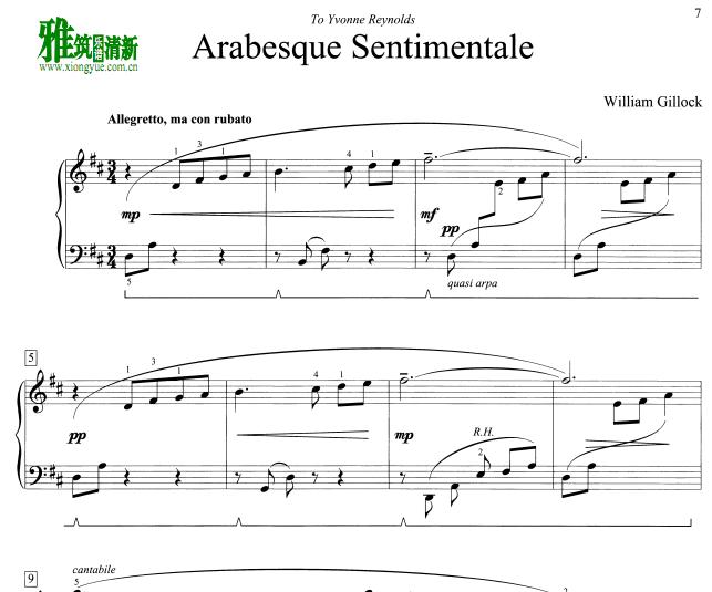 william gillock - Arabesque Sentimentale钢琴谱