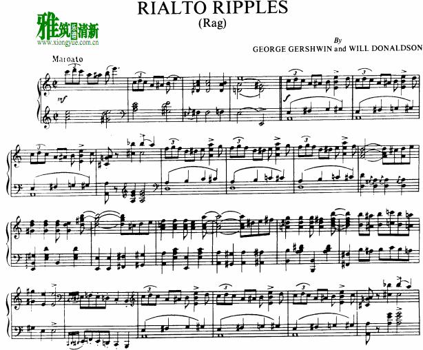 George Gershwin - Rialto Ripples Rag钢琴