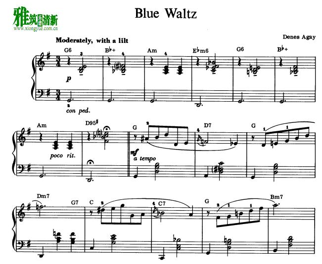 Denes Agay - Blue Waltz钢琴谱