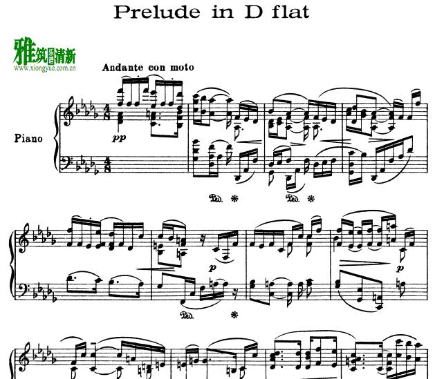 Ivor Gurney - Prelude in D-Flat钢琴谱