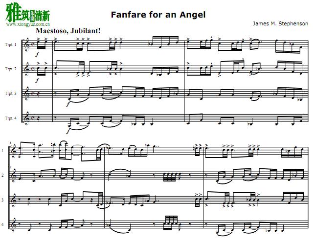 james stephenson - fanfare for an angel 小号四重奏谱