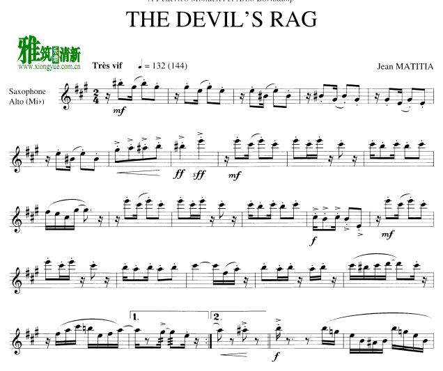 Jean Matitia -吉恩·马蒂亚 The Devil's Rag 魔鬼拉格 萨克斯谱