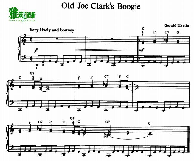 Gerald Martin - Old Joe Clark's Boogie钢琴谱