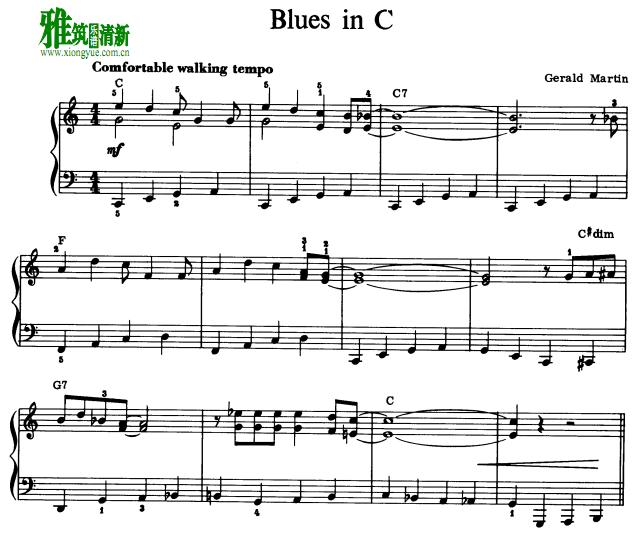 Gerald Martin - Blues In C钢琴谱