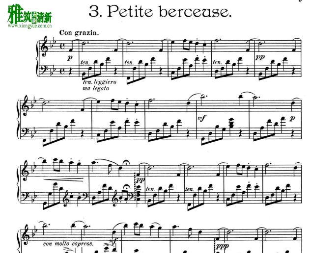 特瑞西塔 小摇篮曲 钢琴谱 Teresita Tagliapietra-Carreño Petite Berceuse