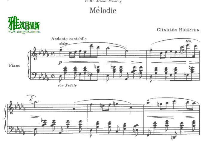 Charles Huerter - Melodie钢琴谱