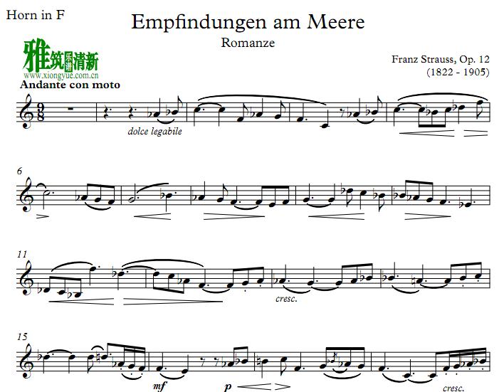 施特劳斯 Strauss - Empfindungen am Meere Op. 12圆号谱