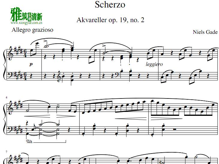 GADE Scherzo Akvareller op.19  no.2