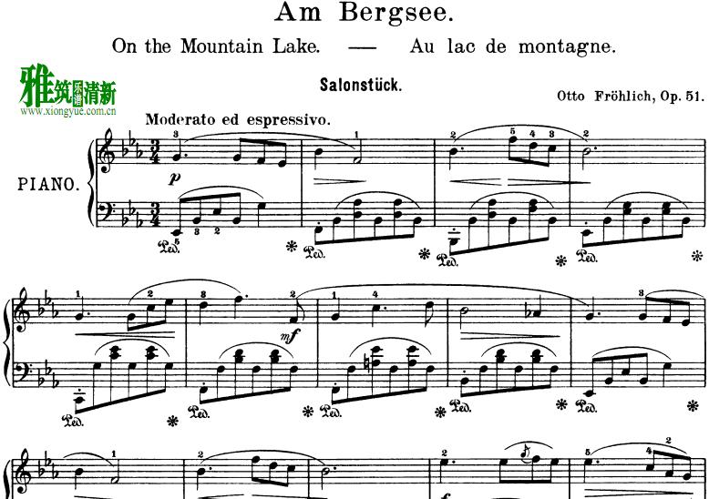 Hermann Wenzel - Am Bergsee Op.51 钢琴谱