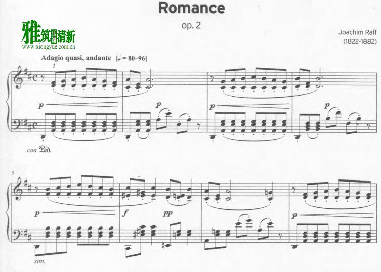 Joachim Raff - Romance钢琴谱