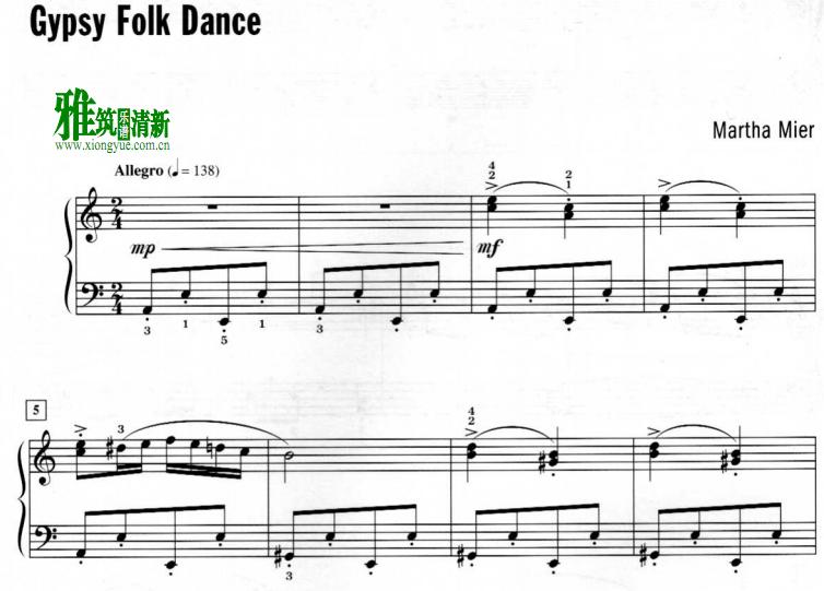Martha Mier - Gypsy Folk Dance钢琴谱
