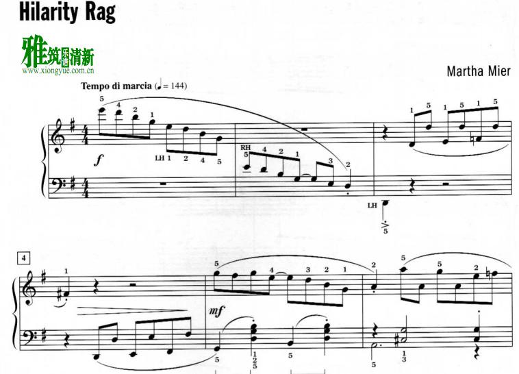 Martha Mier - Hilarity Rag钢琴谱