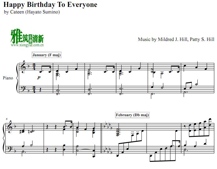角野隼斗 happy birhday to everyone钢琴谱