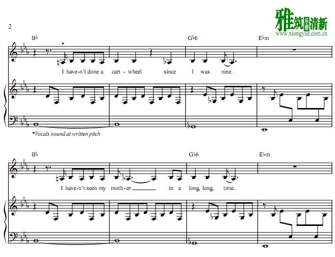 lana del rey A&W钢琴伴奏谱