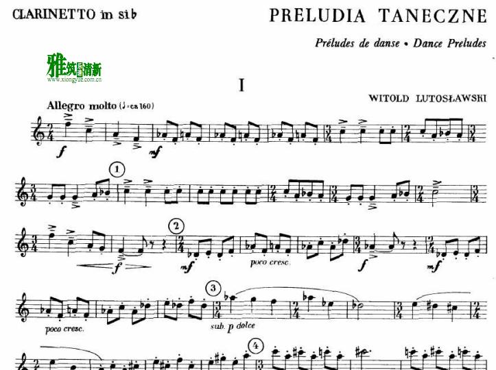 Lutoslawski - Dance Preludes 单簧管谱