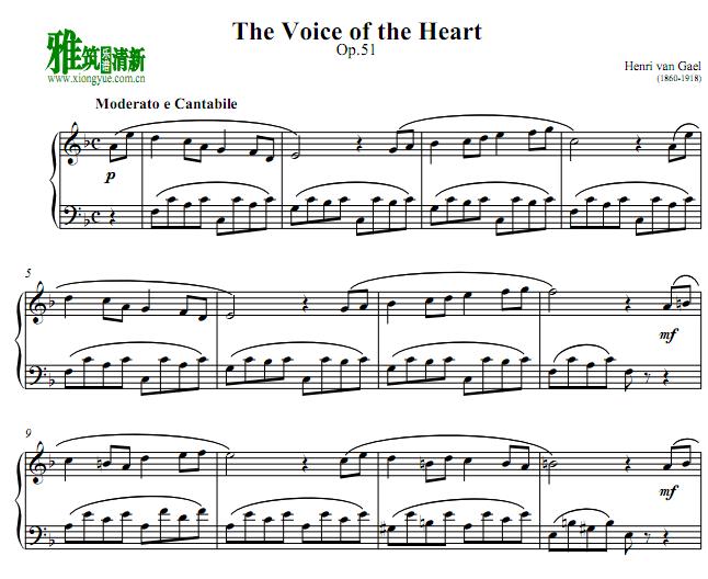 Henri Van Gael - The Voice of the Heart钢琴谱