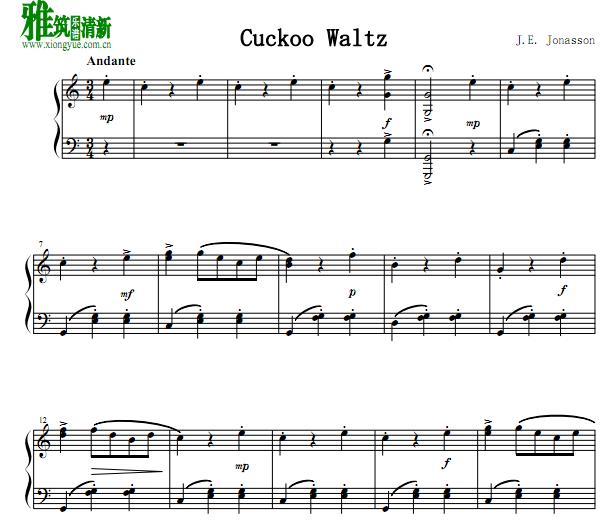 Jonasson Cuckoo Waltz钢琴谱